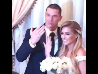 ksenia borodina and kurban omarov in the registry office show the rings (wedding, july 3, 2015) milf